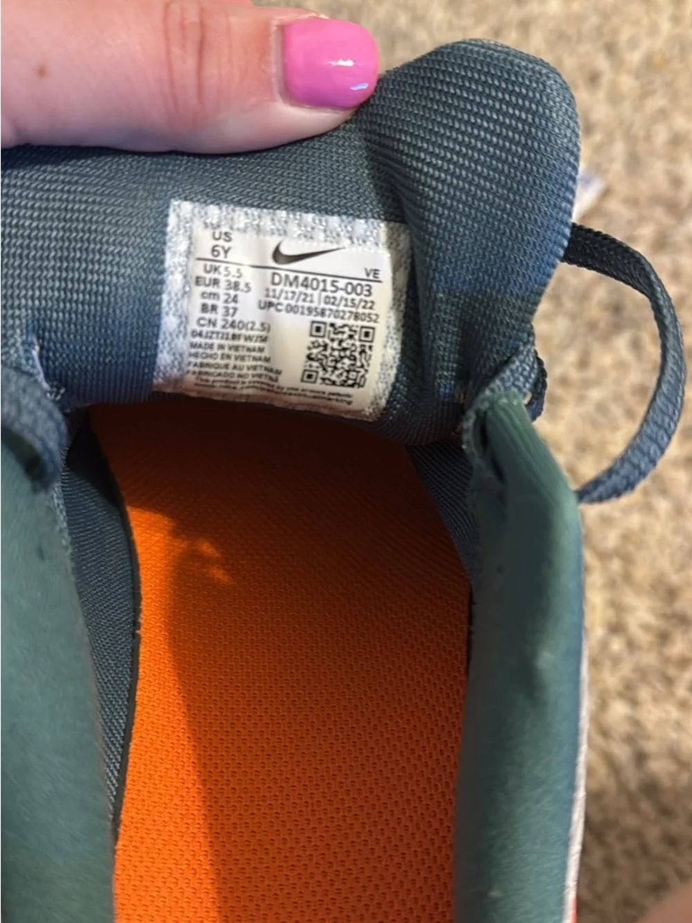Nike Kids Blue and Orange Sneakers